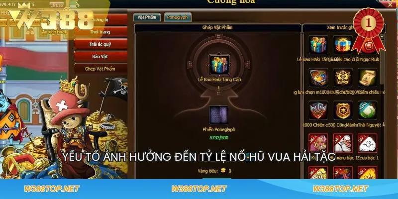 Yếu tố ảnh hưởng đến tỷ lệ nổ hũ Vua Hải Tặc